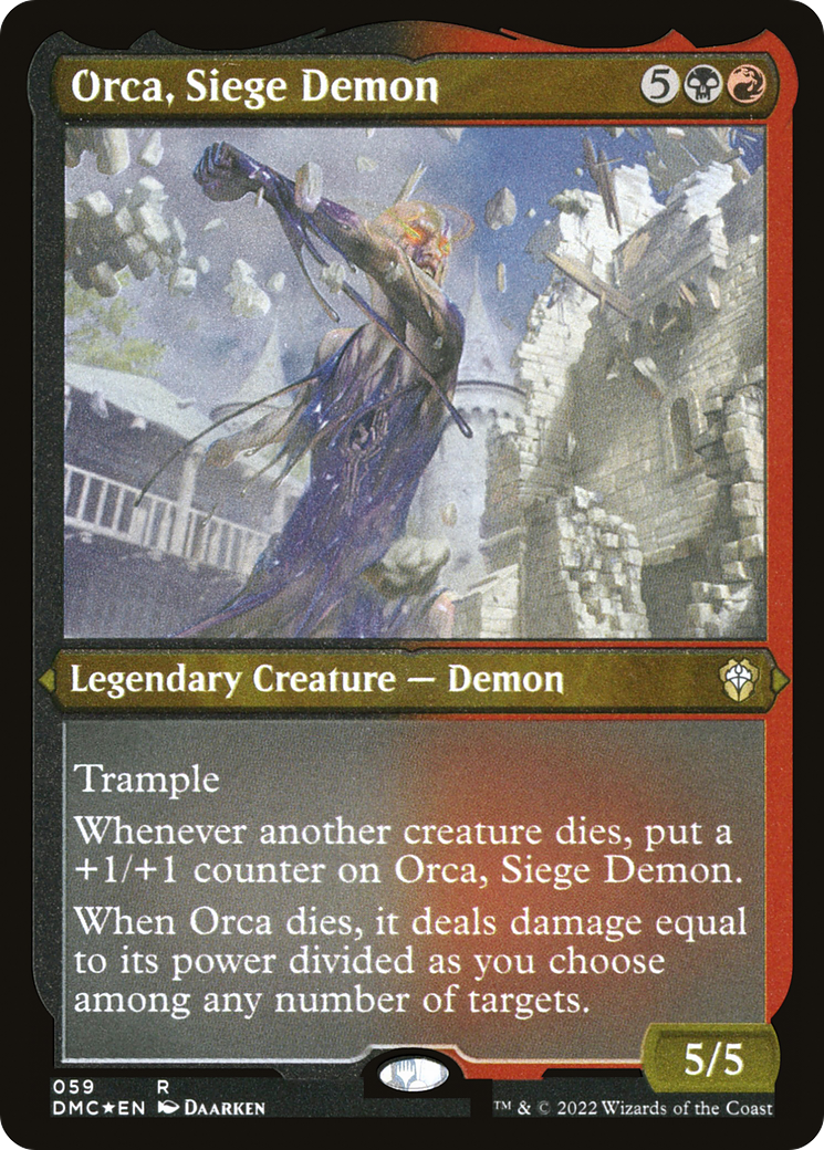 Orca, Siege Demon (DMC-059) - Dominaria United Commander Etched Foil - Premium MTG Single from Wizards of the Coast - Just $0.08! Shop now at Game Crave Tournament Store