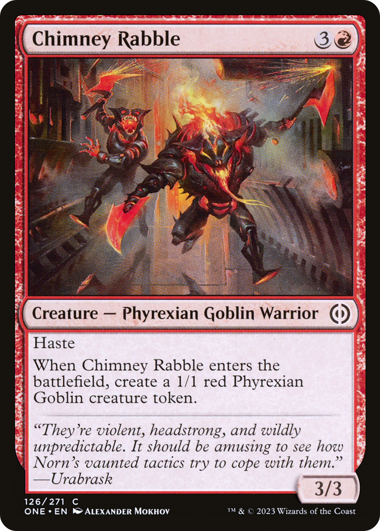 Chimney Rabble (ONE-126) - Phyrexia: All Will Be One Foil - Premium MTG Single from Wizards of the Coast - Just $0.08! Shop now at Game Crave Tournament Store