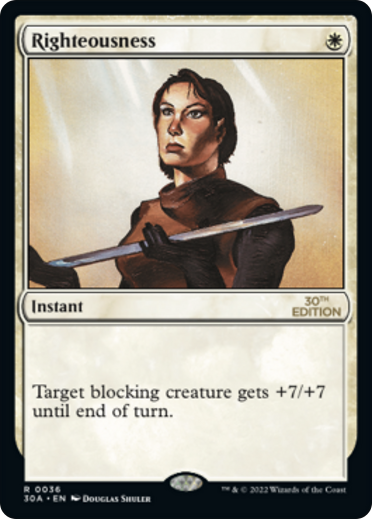 Righteousness (30A-036) - 30th Anniversary Edition - Premium MTG Single from Wizards of the Coast - Just $7.18! Shop now at Game Crave Tournament Store