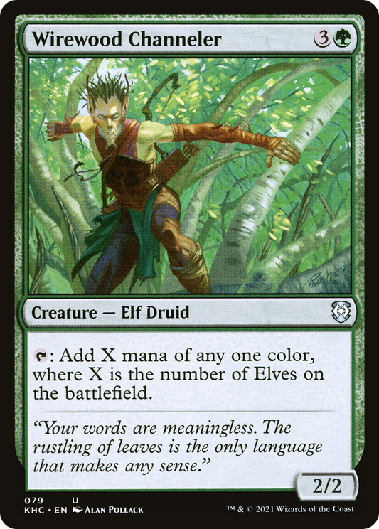 Wirewood Channeler (KHC-079) - Kaldheim Commander - Premium MTG Single from Wizards of the Coast - Just $0.45! Shop now at Game Crave Tournament Store