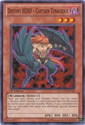 Destiny HERO - Captain Tenacious (LCGX-EN123) - Legendary Collection 2 Unlimited - Premium Yugioh Single from Konami - Just $0.34! Shop now at Game Crave Tournament Store