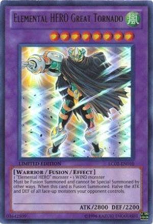 Elemental HERO Great Tornado (LC02-EN010) - Legendary Collection 2 Limited - Premium Yugioh Single from Konami - Just $0.45! Shop now at Game Crave Tournament Store