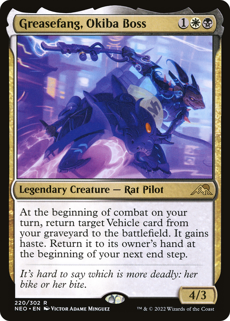 Greasefang, Okiba Boss (NEO-220) - Kamigawa: Neon Dynasty - Premium MTG Single from Wizards of the Coast - Just $0.08! Shop now at Game Crave Tournament Store