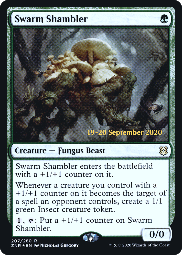 Swarm Shambler (PZNR-207S) - Zendikar Rising Promos Foil - Premium MTG Single from Wizards of the Coast - Just $0.38! Shop now at Game Crave Tournament Store