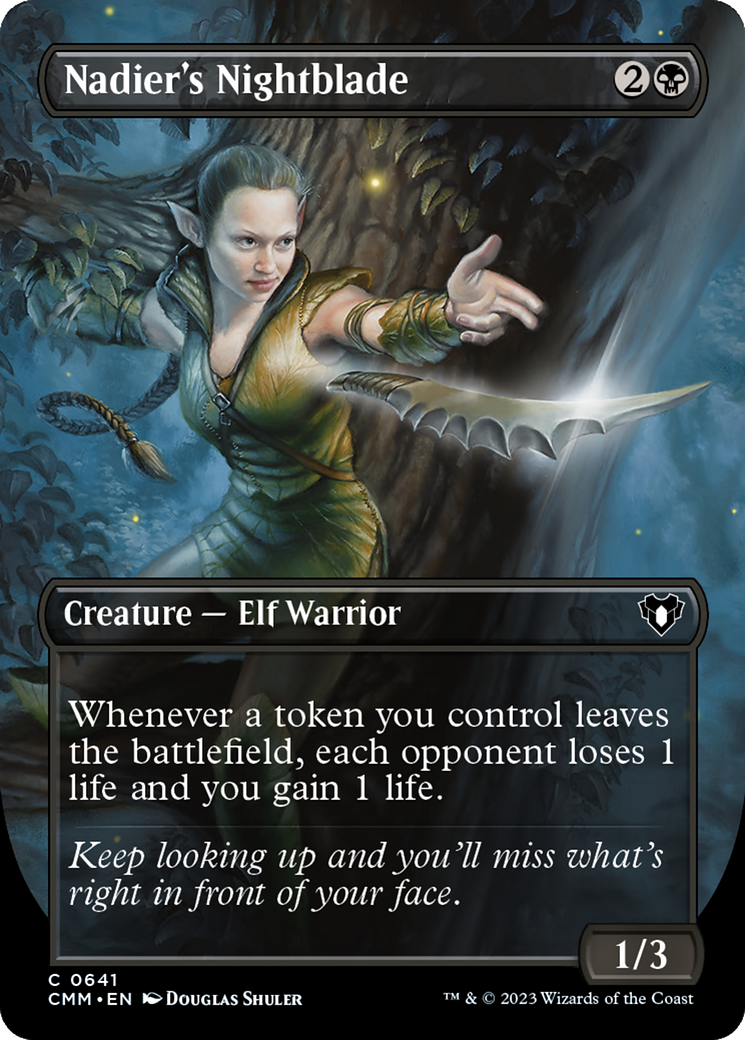 Nadier's Nightblade (CMM-641) - Commander Masters (Borderless) - Premium MTG Single from Wizards of the Coast - Just $0.08! Shop now at Game Crave Tournament Store