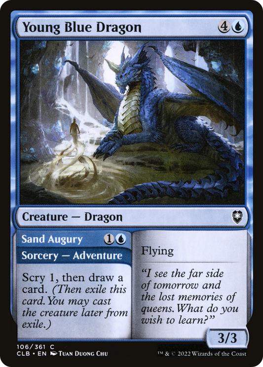 Young Blue Dragon // Sand Augury (CLB-106) - Commander Legends: Battle for Baldur's Gate Foil - Premium MTG Single from Wizards of the Coast - Just $0.08! Shop now at Game Crave Tournament Store