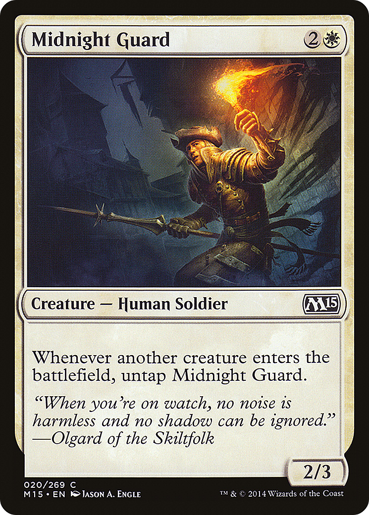 Midnight Guard (M15-020) - Magic 2015 Foil - Premium MTG Single from Wizards of the Coast - Just $0.14! Shop now at Game Crave Tournament Store