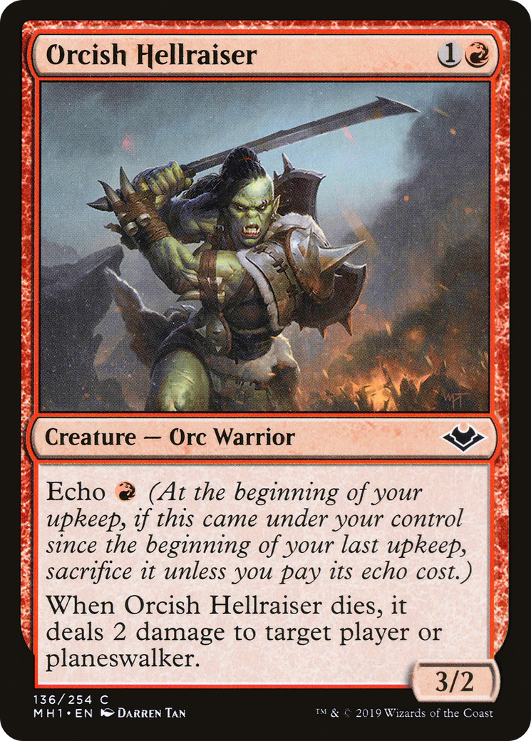 Orcish Hellraiser (MH1-136) - Modern Horizons Foil - Premium MTG Single from Wizards of the Coast - Just $0.08! Shop now at Game Crave Tournament Store
