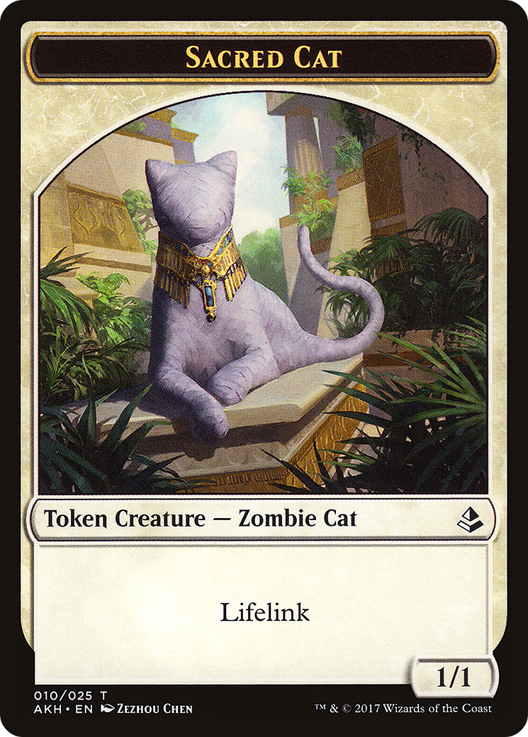 Sacred Cat (TAKH-010) - Amonkhet Tokens - Premium MTG Single from Wizards of the Coast - Just $0.12! Shop now at Game Crave Tournament Store