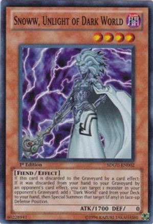 Snoww, Unlight of Dark World (SDGU-EN002) - Structure Deck: Gates of the Underworld 1st Edition - Premium Yugioh Single from Konami - Just $0.68! Shop now at Game Crave Tournament Store