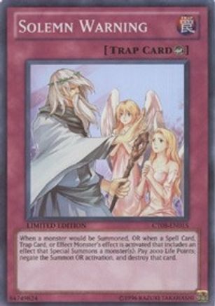 Solemn Warning (CT08-EN015) - 2011 Collectors Tins Limited - Premium Yugioh Single from Konami - Just $0.46! Shop now at Game Crave Tournament Store