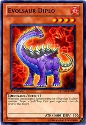 Evolsaur Diplo (PHSW-EN021) - Photon Shockwave Unlimited - Premium Yugioh Single from Konami - Just $0.26! Shop now at Game Crave Tournament Store