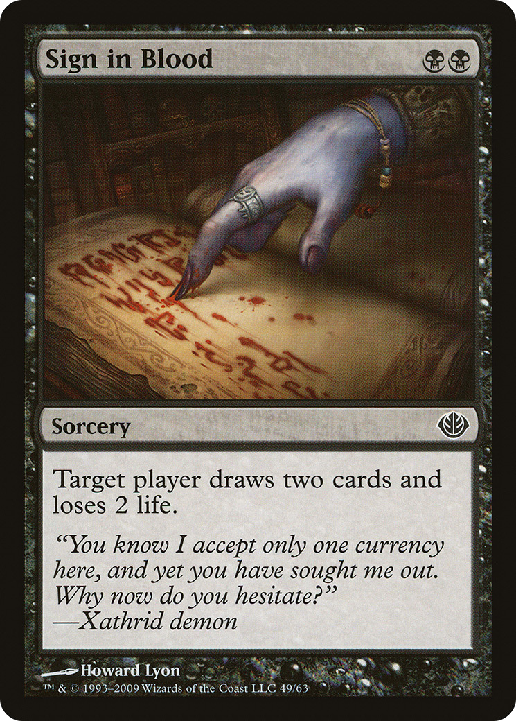 Sign in Blood (DDD-049) - Duel Decks: Garruk vs. Liliana - Premium MTG Single from Wizards of the Coast - Just $0.10! Shop now at Game Crave Tournament Store