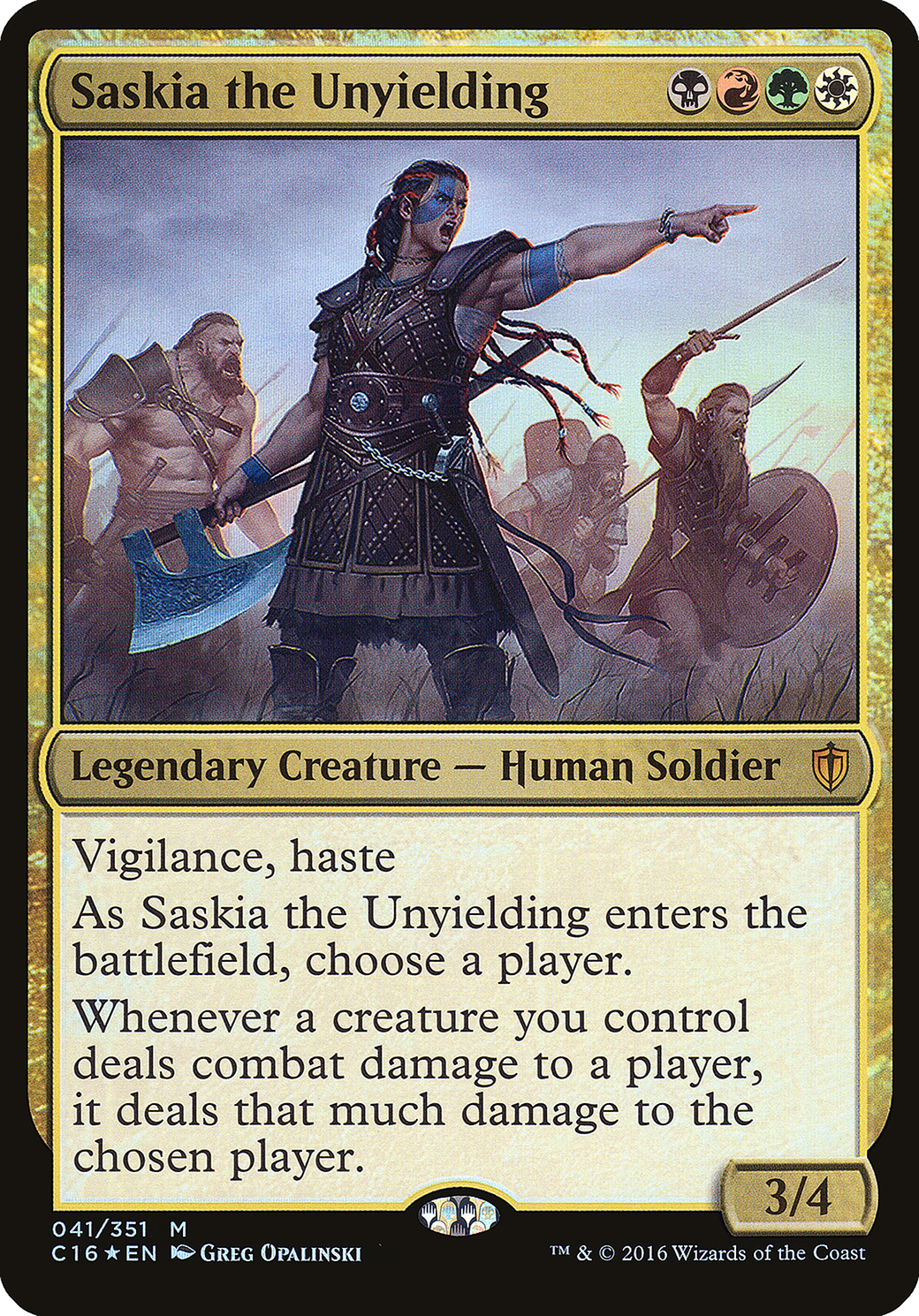 Saskia the Unyielding (OC16-041) - Commander 2016 Oversized Foil - Premium MTG Single from Wizards of the Coast - Just $0.65! Shop now at Game Crave Tournament Store
