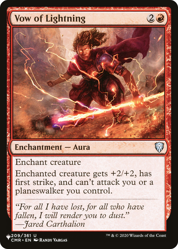 Vow of Lightning (PLIST-614) - The List - Premium MTG Single from Wizards of the Coast - Just $0.08! Shop now at Game Crave Tournament Store