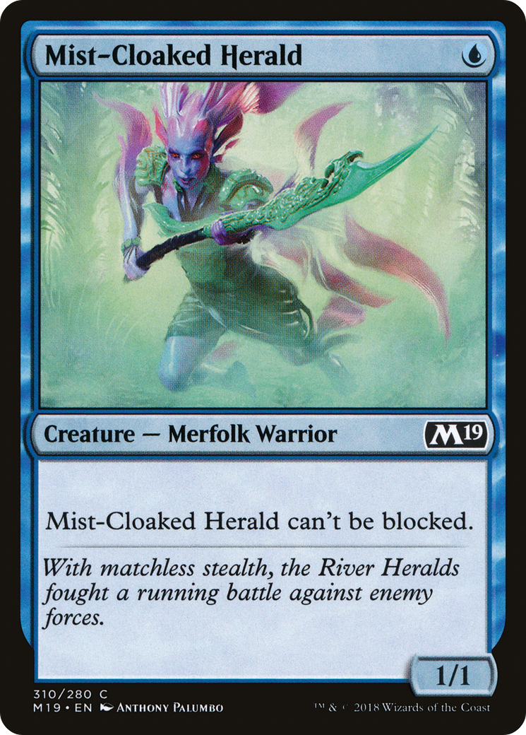 Mist-Cloaked Herald (M19-310) - Core Set 2019 - Premium MTG Single from Wizards of the Coast - Just $0.18! Shop now at Game Crave Tournament Store