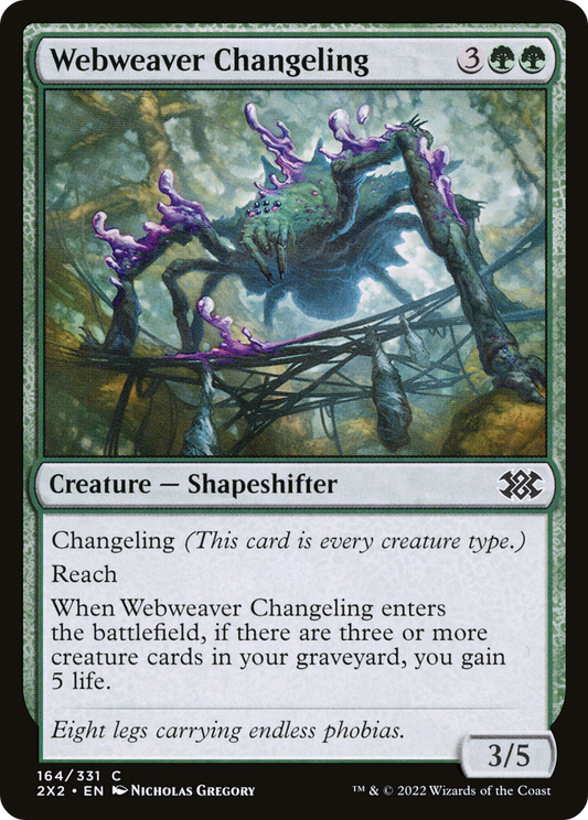 Webweaver Changeling (2X2-164) - Double Masters 2022 - Premium MTG Single from Wizards of the Coast - Just $0.25! Shop now at Game Crave Tournament Store