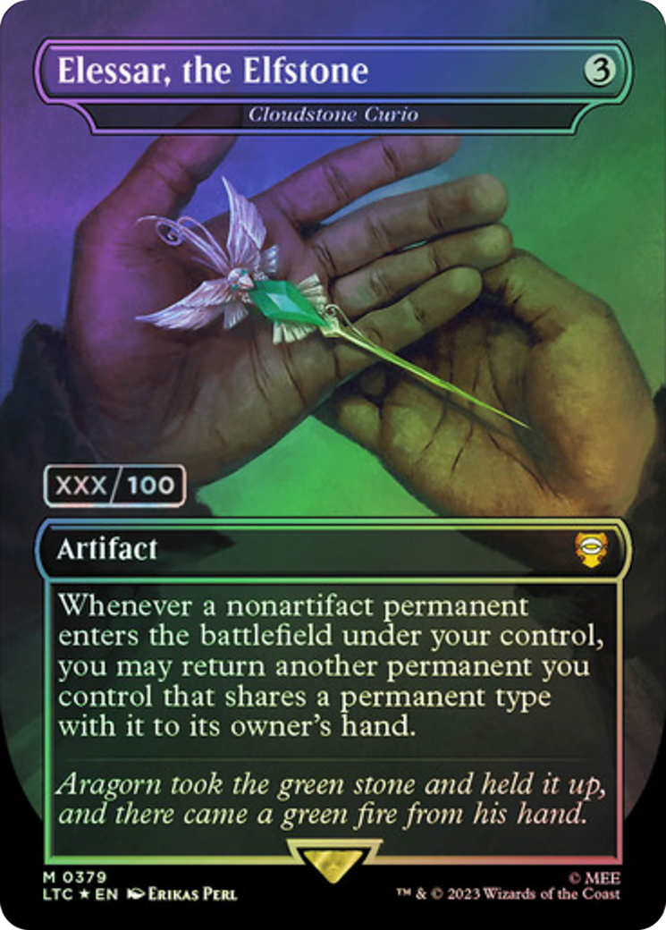 Cloudstone Curio (LTC-379Z) - Tales of Middle-earth Commander / Elessar, the Elfstone (Borderless) Foil - Premium MTG Single from Wizards of the Coast - Just $246.60! Shop now at Game Crave Tournament Store
