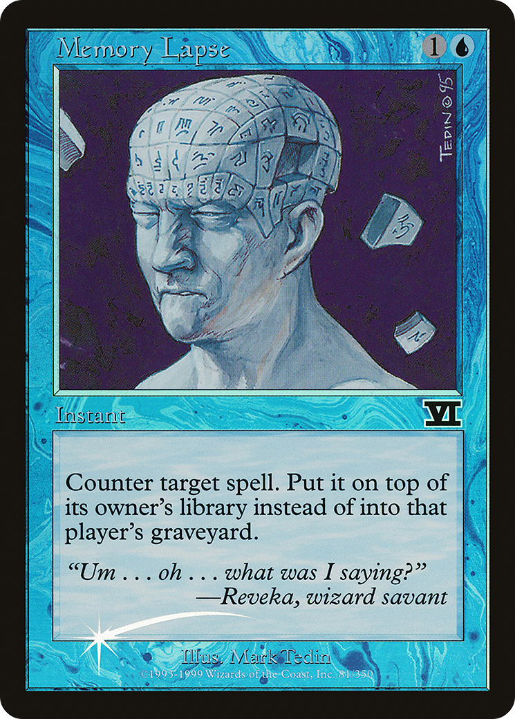 Memory Lapse (G99-001) - Judge Gift Cards 1999 Foil - Premium MTG Single from Wizards of the Coast - Just $31.98! Shop now at Game Crave Tournament Store