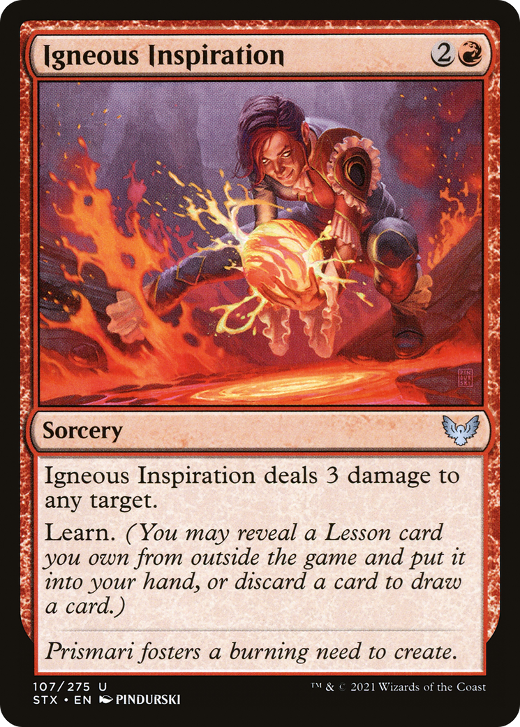 Igneous Inspiration (STX-107) - Strixhaven: School of Mages Foil - Premium MTG Single from Wizards of the Coast - Just $0.25! Shop now at Game Crave Tournament Store