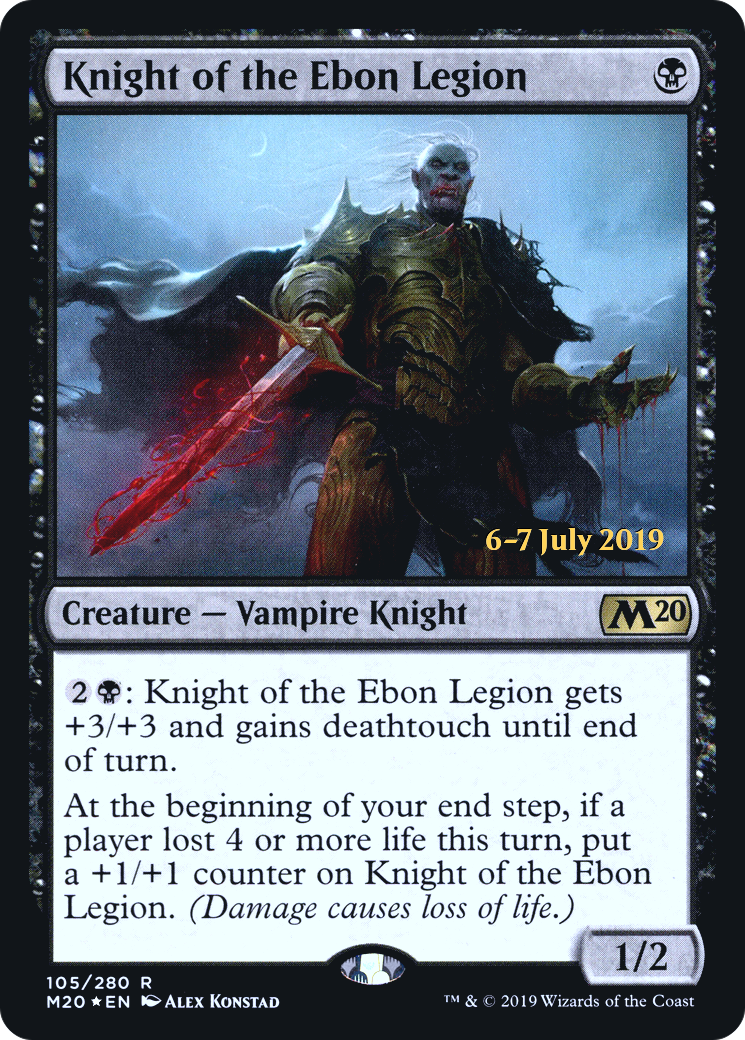 Knight of the Ebon Legion (PM20-105S) - Core Set 2020 Promos Foil - Premium MTG Single from Wizards of the Coast - Just $1.50! Shop now at Game Crave Tournament Store