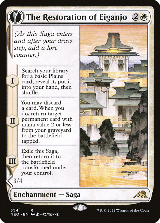 The Restoration of Eiganjo // Architect of Restoration (NEO-354) - Kamigawa: Neon Dynasty: (Showcase, fandfc) Foil - Premium MTG Single from Wizards of the Coast - Just $0.46! Shop now at Game Crave Tournament Store