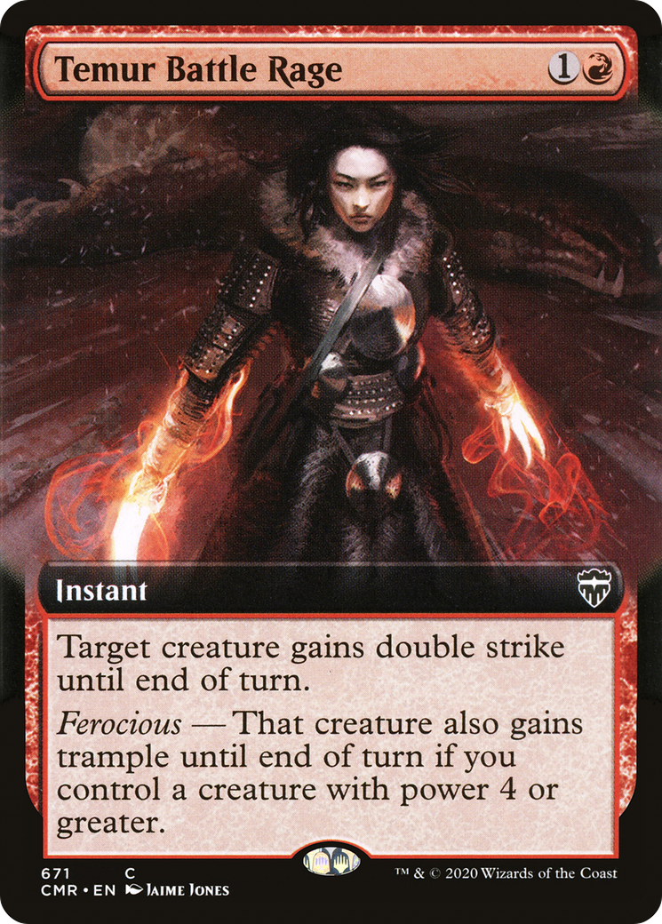 Temur Battle Rage (CMR-671) - Commander Legends: (Extended Art) - Premium MTG Single from Wizards of the Coast - Just $0.34! Shop now at Game Crave Tournament Store