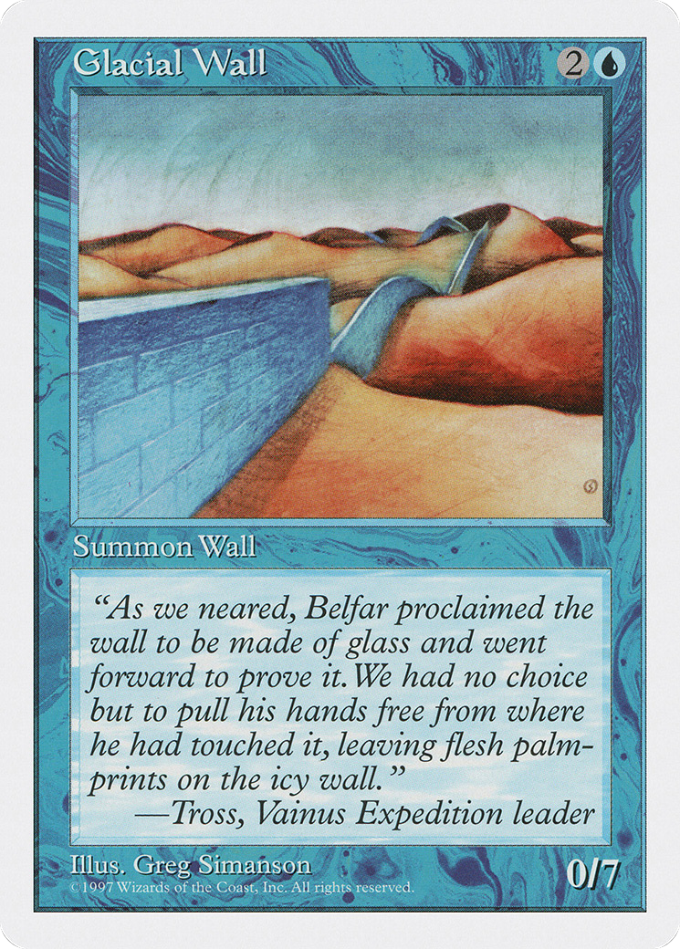 Glacial Wall (5ED-091) - Fifth Edition - Premium MTG Single from Wizards of the Coast - Just $0.25! Shop now at Game Crave Tournament Store