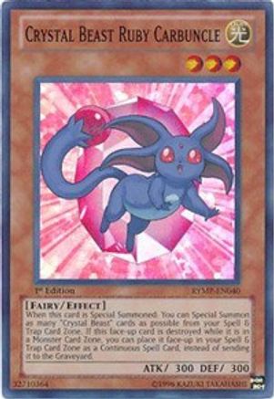 Crystal Beast Ruby Carbuncle (RYMP-EN040) - Ra Yellow Mega Pack Unlimited - Premium Yugioh Single from Konami - Just $0.30! Shop now at Game Crave Tournament Store