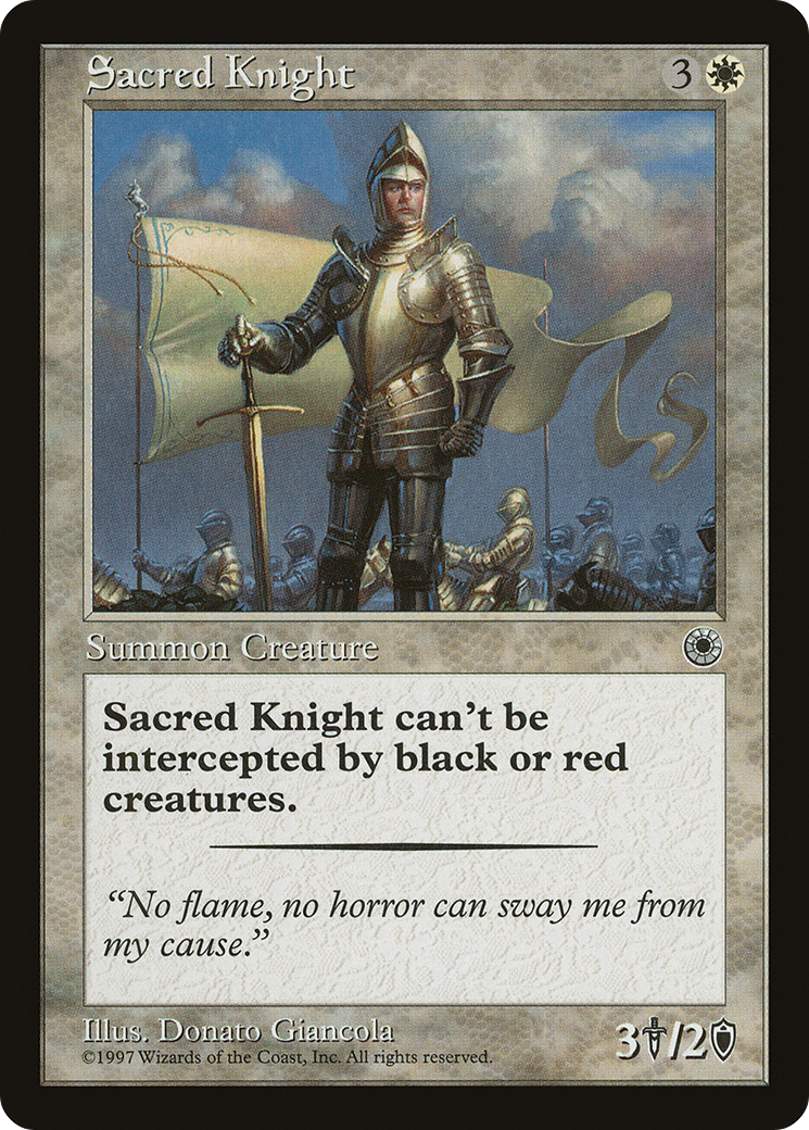 Sacred Knight (POR-024) - Portal - Premium MTG Single from Wizards of the Coast - Just $0.11! Shop now at Game Crave Tournament Store