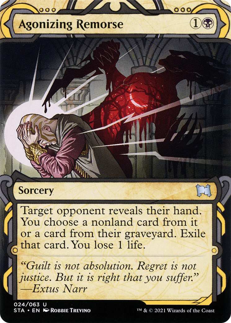 Agonizing Remorse (STA-024) - Strixhaven Mystical Archive: (Showcase) (Borderless) Foil - Premium MTG Single from Wizards of the Coast - Just $0.08! Shop now at Game Crave Tournament Store