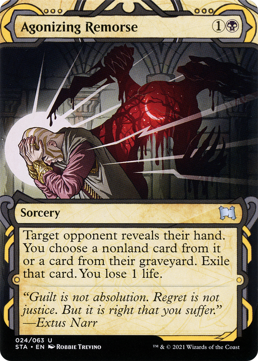 Agonizing Remorse (STA-024) - Strixhaven Mystical Archive: (Showcase) (Borderless) Foil - Premium MTG Single from Wizards of the Coast - Just $0.08! Shop now at Game Crave Tournament Store