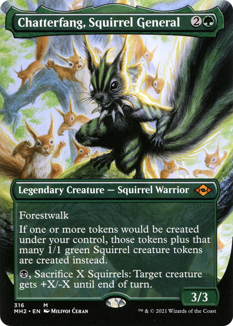 Chatterfang, Squirrel General (MH2-316) - Modern Horizons 2 (Borderless) Foil - Premium MTG Single from Wizards of the Coast - Just $4.61! Shop now at Game Crave Tournament Store