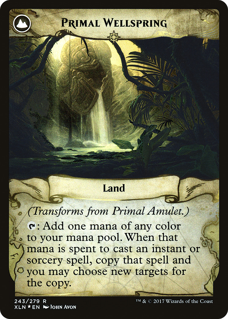 Primal Amulet // Primal Wellspring (PXLN-243S) - Ixalan Promos: (compasslanddfc) Foil - Premium MTG Single from Wizards of the Coast - Just $4.36! Shop now at Game Crave Tournament Store