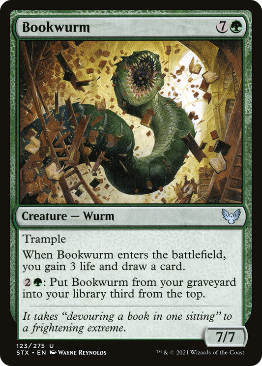 Bookwurm (STX-123) - Strixhaven: School of Mages - Premium MTG Single from Wizards of the Coast - Just $0.08! Shop now at Game Crave Tournament Store