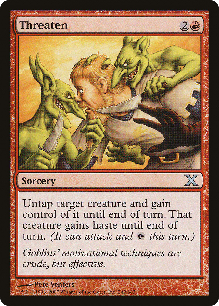 Threaten (10E-242) - Tenth Edition - Premium MTG Single from Wizards of the Coast - Just $0.08! Shop now at Game Crave Tournament Store