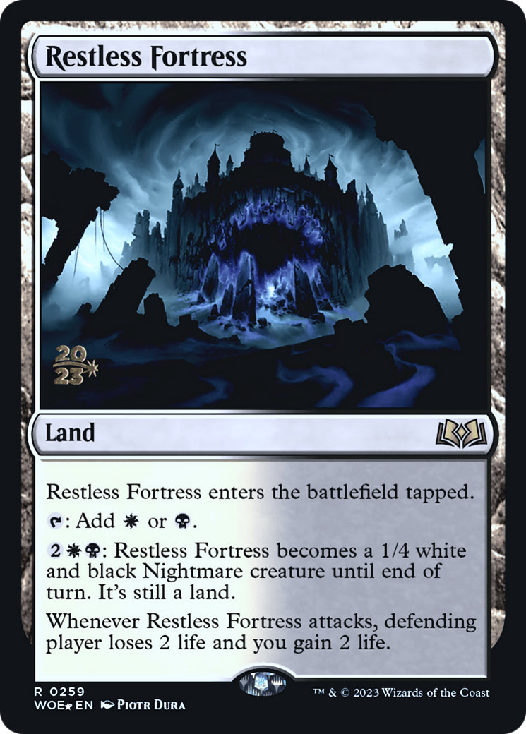 Restless Fortress (PWOE-259S) - Wilds of Eldraine Promos Foil - Premium MTG Single from Wizards of the Coast - Just $0.24! Shop now at Game Crave Tournament Store