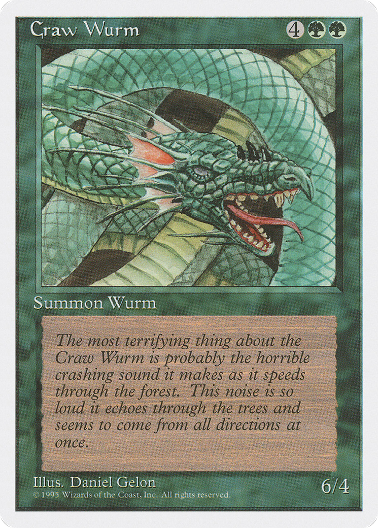 Craw Wurm (4ED-238) - Fourth Edition - Premium MTG Single from Wizards of the Coast - Just $0.08! Shop now at Game Crave Tournament Store