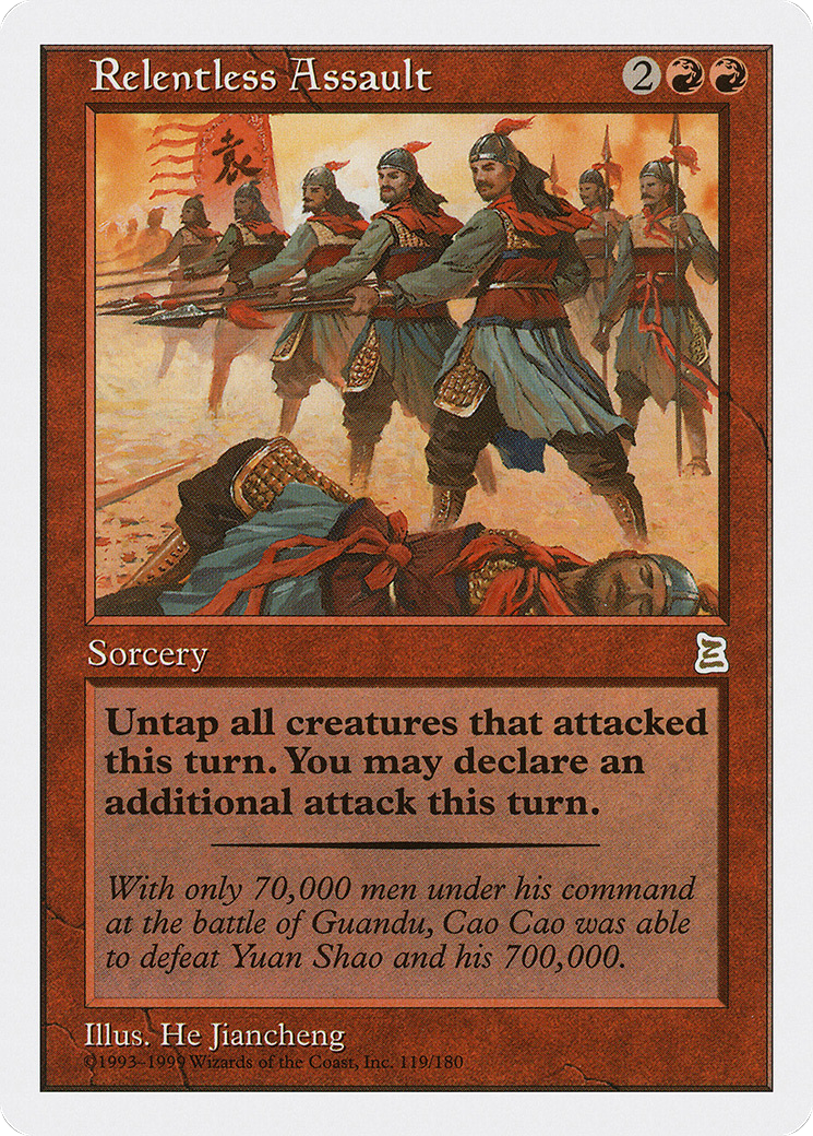 Relentless Assault (PTK-119) - Portal Three Kingdoms - Premium MTG Single from Wizards of the Coast - Just $7.32! Shop now at Game Crave Tournament Store