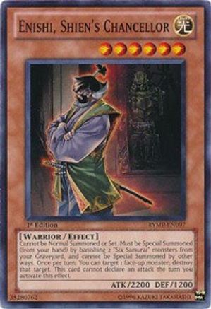 Enishi, Shien's Chancellor (RYMP-EN097) - Ra Yellow Mega Pack 1st Edition - Premium Yugioh Single from Konami - Just $0.25! Shop now at Game Crave Tournament Store