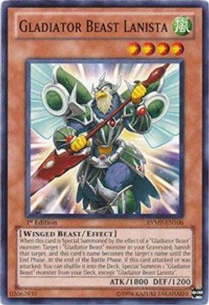 Gladiator Beast Lanista (RYMP-EN106) - Ra Yellow Mega Pack Unlimited - Premium Yugioh Single from Konami - Just $0.31! Shop now at Game Crave Tournament Store