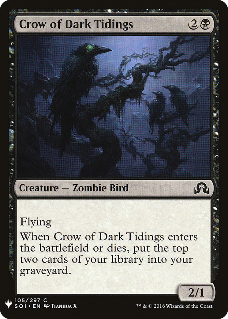 Crow of Dark Tidings (MB1-606) - Mystery Booster - Premium MTG Single from Wizards of the Coast - Just $0.08! Shop now at Game Crave Tournament Store
