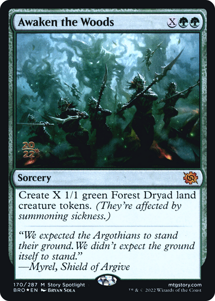 Awaken the Woods (PBRO-170S) - The Brothers' War Promos Foil - Premium MTG Single from Wizards of the Coast - Just $13.64! Shop now at Game Crave Tournament Store