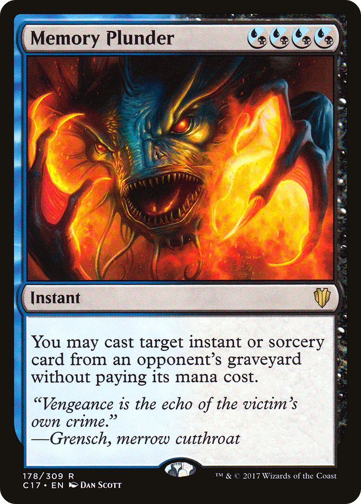 Memory Plunder (C17-178) - Commander 2017 - Premium MTG Single from Wizards of the Coast - Just $1.03! Shop now at Game Crave Tournament Store