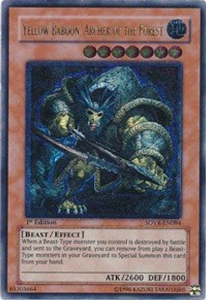 Yellow Baboon, Archer of the Forest (UTR) (SOVR-EN084) - Stardust Overdrive 1st Edition - Premium Yugioh Single from Konami - Just $3.21! Shop now at Game Crave Tournament Store