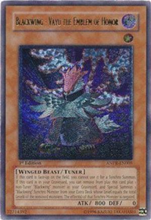 Blackwing - Vayu the Emblem of Honor (UTR) (ANPR-EN005) - Ancient Prophecy 1st Edition - Premium Yugioh Single from Konami - Just $180! Shop now at Game Crave Tournament Store