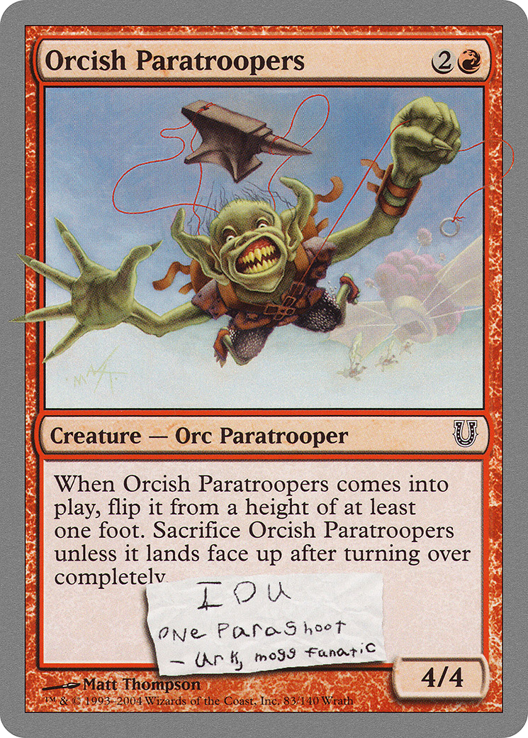 Orcish Paratroopers (UNH-083) - Unhinged Foil - Premium MTG Single from Wizards of the Coast - Just $0.46! Shop now at Game Crave Tournament Store