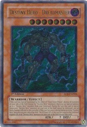 Destiny Hero - Dreadmaster (UTR) (EOJ-EN004) - Enemy of Justice 1st Edition - Premium Yugioh Single from Konami - Just $119.48! Shop now at Game Crave Tournament Store