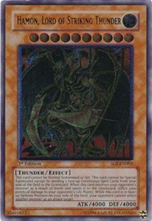 Hamon, Lord of Striking Thunder (UTR) (SOI-EN002) - Shadow of Infinity Unlimited - Premium Yugioh Single from Konami - Just $143.76! Shop now at Game Crave Tournament Store