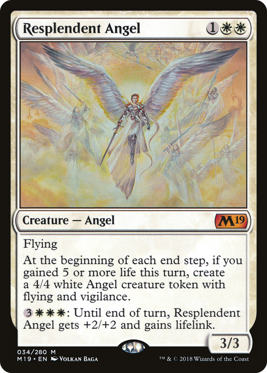 Resplendent Angel (M19-034) - Core Set 2019 - Premium MTG Single from Wizards of the Coast - Just $1.03! Shop now at Game Crave Tournament Store